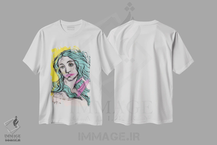 تیشرت سفید طرح دار تنها، مدیوم اثر اینس کاپلون | فروشگاه ایماژ