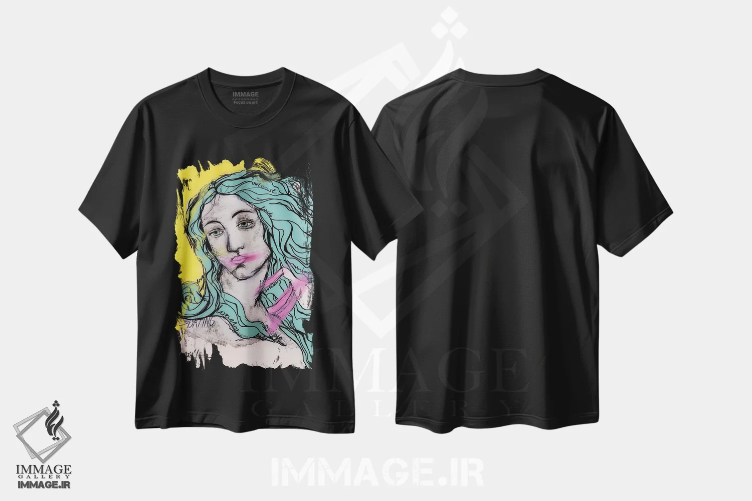 تیشرت مشکی طرح دار تنها، مدیوم اثر اینس کاپلون | immage.ir