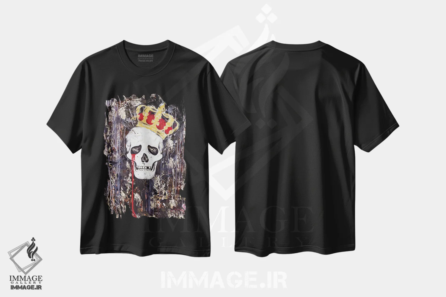 تیشرت مشکی طرح دار شاه گریان، دکوراسیون جایگزین اثر اینس کاپلون | فروشگاه ایماژ