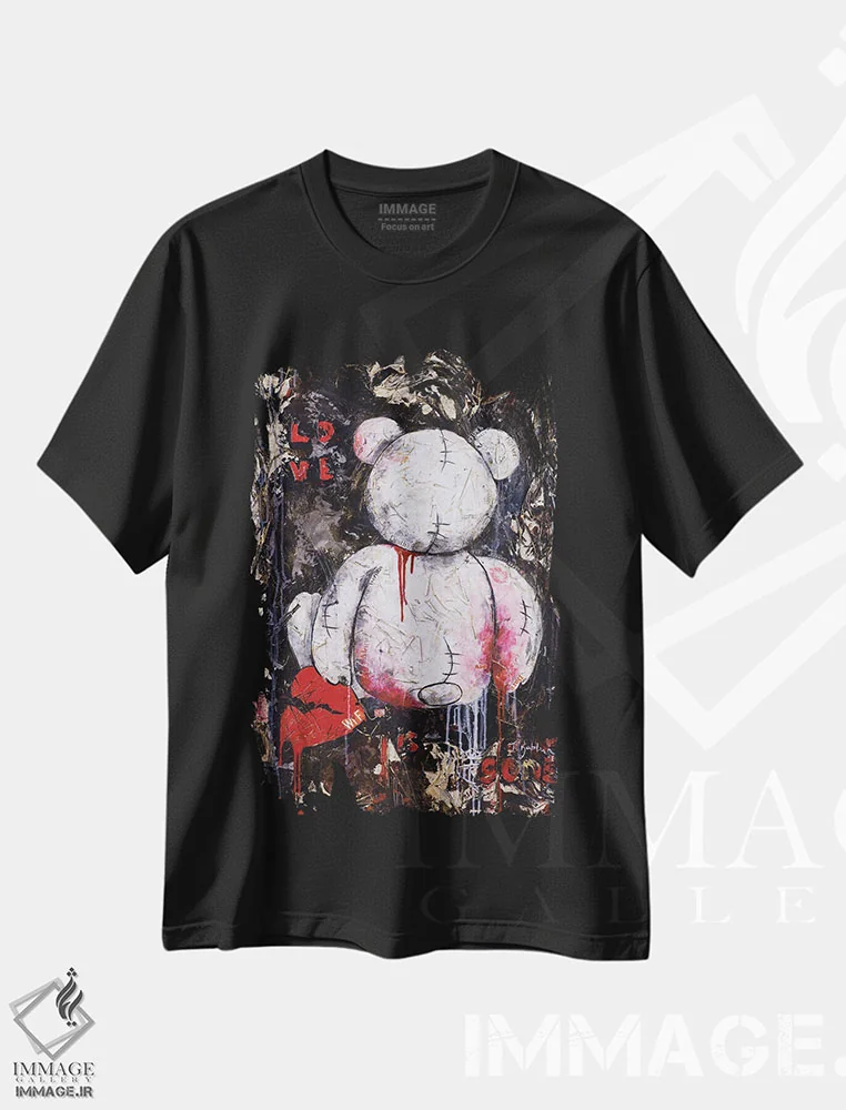تیشرت مشکی طرح دار عشق رفته است، دکوراسیون جایگزین اثر اینس کاپلون | immage.ir