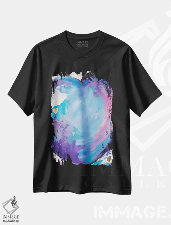 تیشرت مشکی طرح دار عشق بزرگ، تزئینی اثر اینس کاپلون | فروشگاه ایماژ