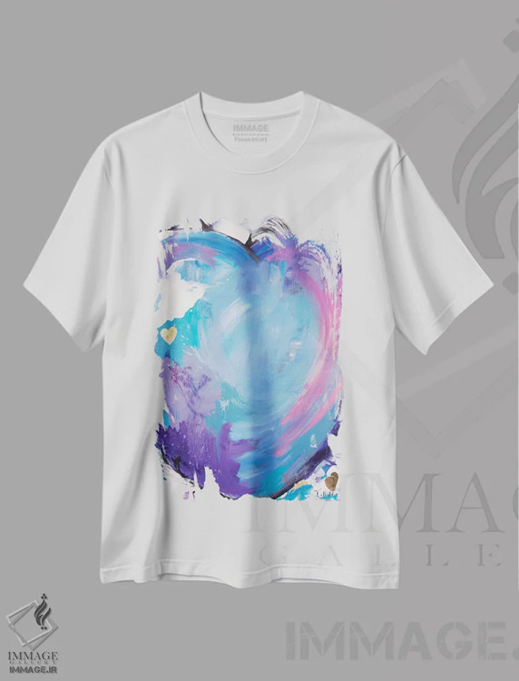 تیشرت سفید طرح دار عشق بزرگ، تزئینی اثر اینس کاپلون | immage.ir