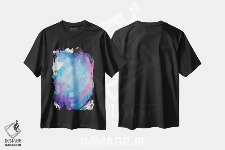 تیشرت مشکی طرح دار عشق بزرگ، تزئینی اثر اینس کاپلون | فروشگاه ایماژ