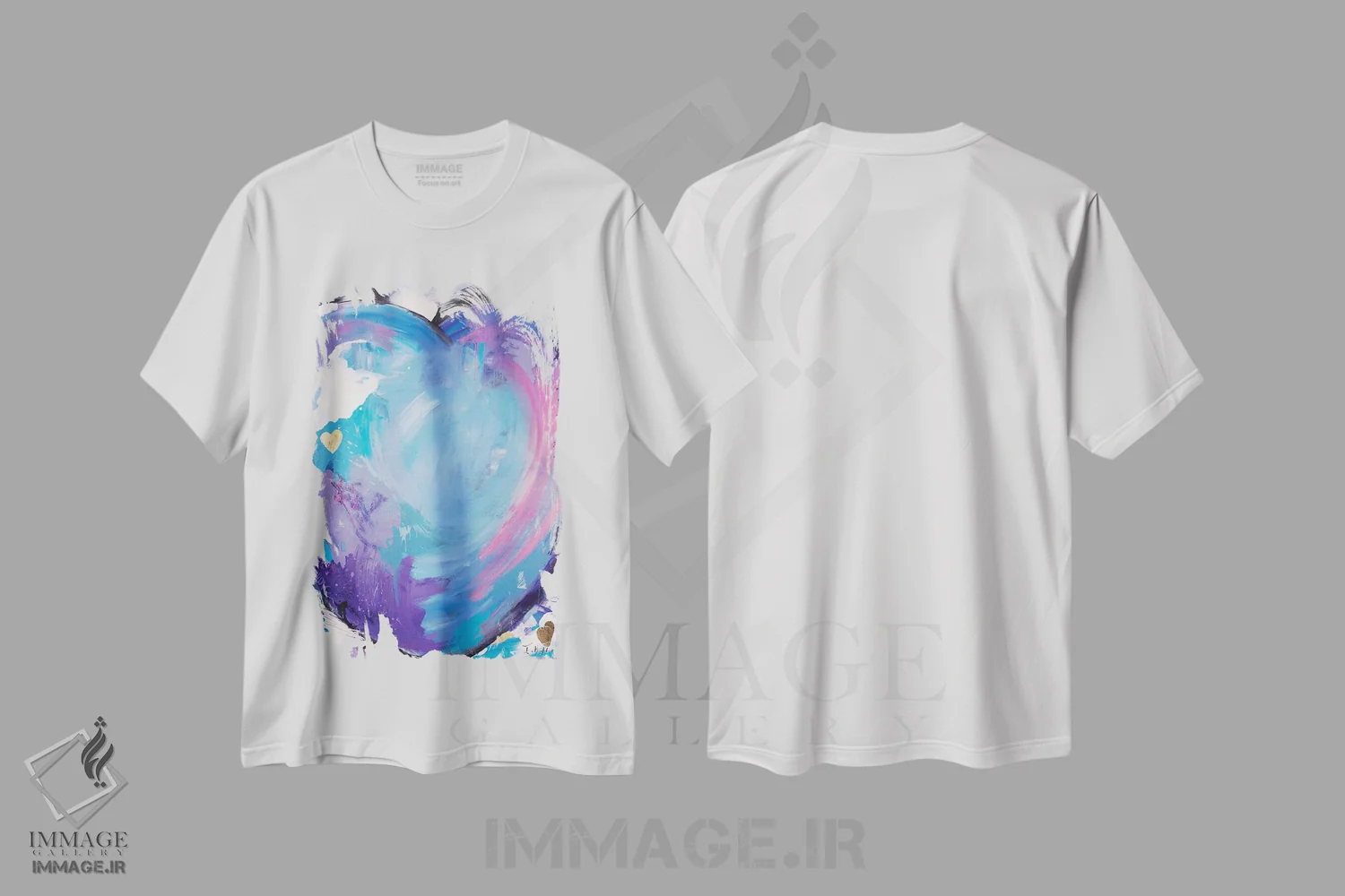 تیشرت سفید طرح دار عشق بزرگ، تزئینی اثر اینس کاپلون | immage.ir