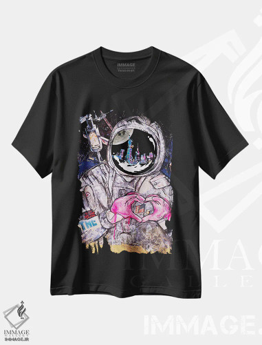 تیشرت مشکی طرح دار در اوج خوشی، مدیوم اثر اینس کاپلون | فروشگاه ایماژ
