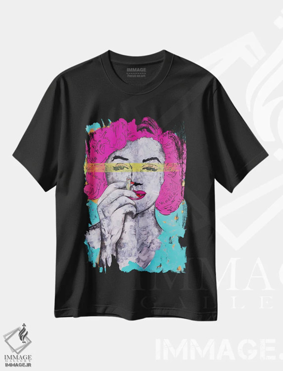 تیشرت مشکی طرح دار نقص شگفت انگیز I، هنر فاخر معاصر اثر اینس کاپلون | immage.ir
