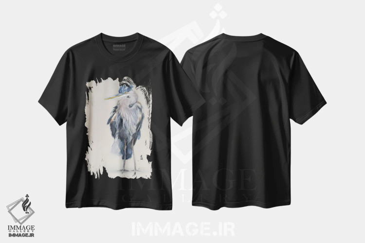 تیشرت مشکی طرح دار ظرافت، دکور معاصر اثر ایرینا خورت | فروشگاه ایماژ