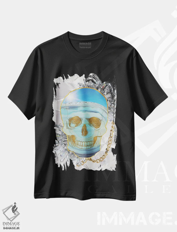 تیشرت مشکی طرح دار آبی زندگی خالص، دکوراسیون جایگزین اثر فایو بای فایو کالکتیو | immage.ir