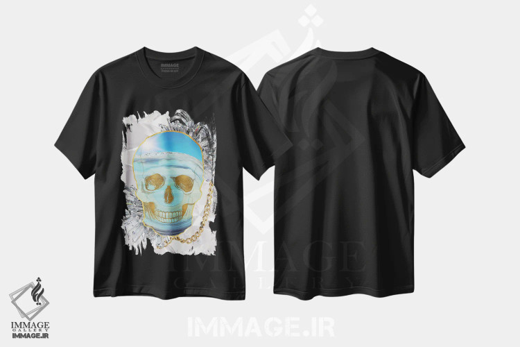 تیشرت مشکی طرح دار آبی زندگی خالص، دکوراسیون جایگزین اثر فایو بای فایو کالکتیو | immage.ir