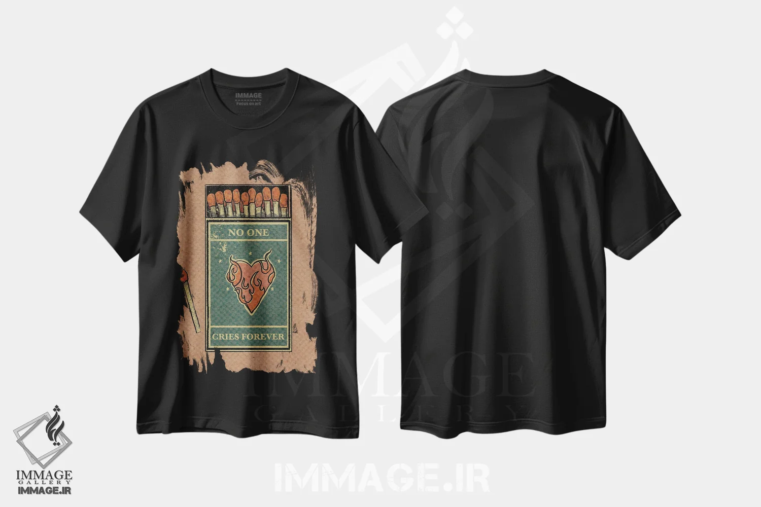 تیشرت مشکی طرح دار هیچ کس همیشه گریه نمی کند، دکوراسیون جایگزین اثر ایلو ناتیکا | immage.ir