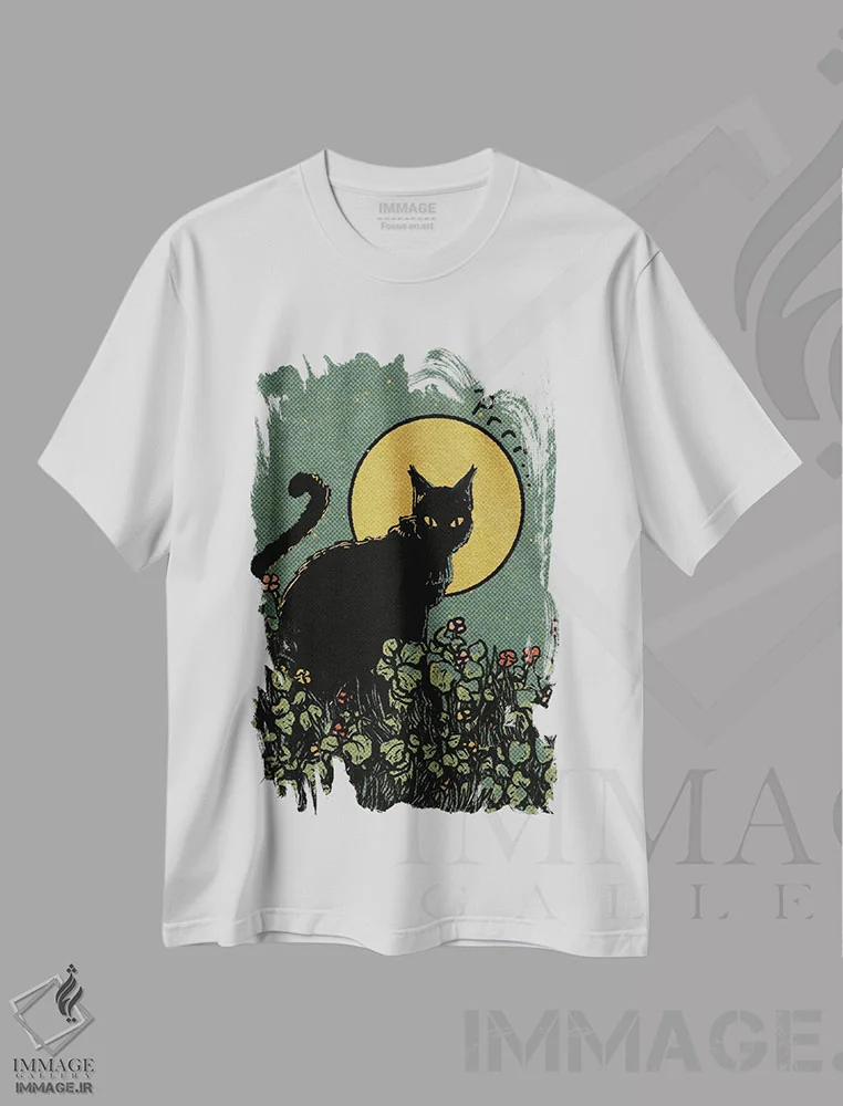 تیشرت سفید طرح دار گربه، دکوراسیون جایگزین اثر ایلو ناتیکا | immage.ir