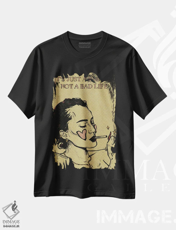 تیشرت مشکی طرح دار آثار ایلو ناتیکا - فروشگاه ایماژ