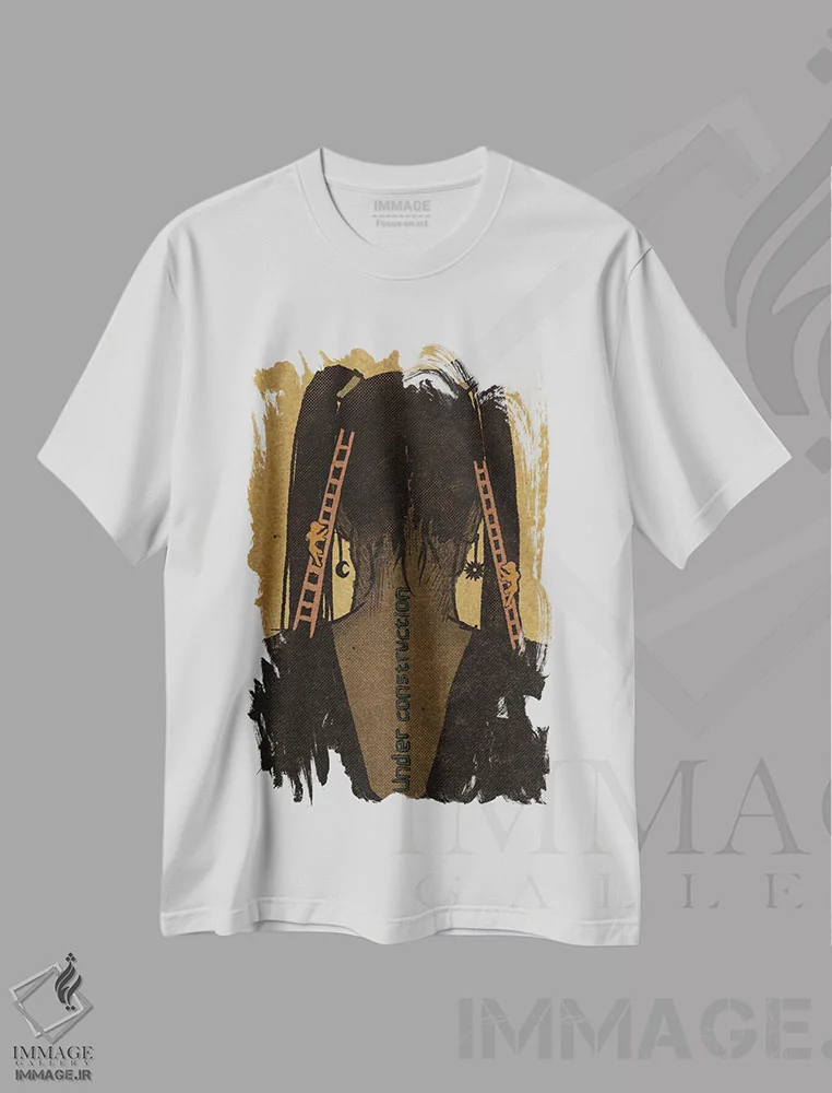 تیشرت سفید طرح دار در حال ساخت II، دکوراسیون جایگزین اثر ایلو ناتیکا | immage.ir