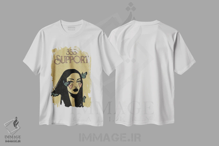 تیشرت سفید طرح دار عدد فرشته ۳۳۳، دکوراسیون جایگزین اثر ایلو ناتیکا | فروشگاه ایماژ