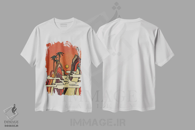 تیشرت سفید طرح دار زندگی یک کوه است، تزئینی اثر ایلو ناتیکا | فروشگاه ایماژ