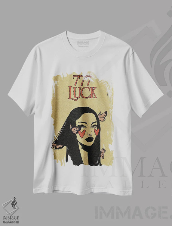 تیشرت سفید طرح دار عدد فرشته ۷۷۷، دکوراسیون جایگزین اثر ایلو ناتیکا | فروشگاه ایماژ