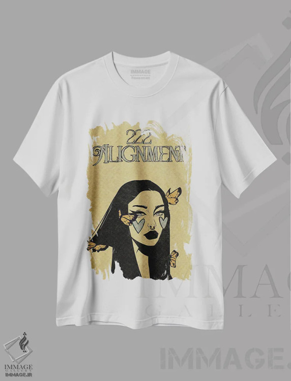 تیشرت سفید طرح دار عدد فرشته ۲۲۲، دکوراسیون جایگزین اثر ایلو ناتیکا | immage.ir