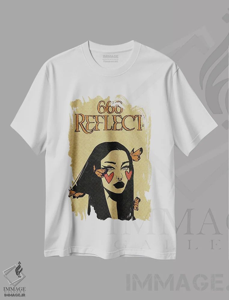 تیشرت سفید طرح دار عدد فرشته ۶۶۶، دکوراسیون جایگزین اثر ایلو ناتیکا | فروشگاه ایماژ