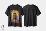 تیشرت مشکی طرح دار تابلوی عیسی، هنر آمریکایی آفریقایی تبار اثر ایندی لاو | فروشگاه ایماژ