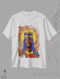 تیشرت سفید طرح دار تابلوی عیسی، هنر آمریکایی آفریقایی تبار اثر ایندی لاو | immage.ir