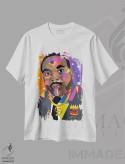 تیشرت سفید طرح دار ام ال کی، هنر آمریکایی آفریقایی تبار اثر ایندی لاو | فروشگاه ایماژ