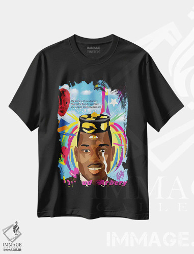 تیشرت مشکی طرح دار احمود آربری، هنر آمریکایی آفریقایی تبار اثر ایندی لاو | فروشگاه ایماژ