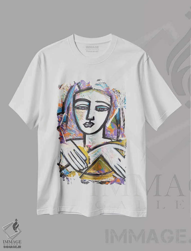 تیشرت سفید طرح دار مونای مدرن، مدیوم اثر ایلین ریچارد | immage.ir