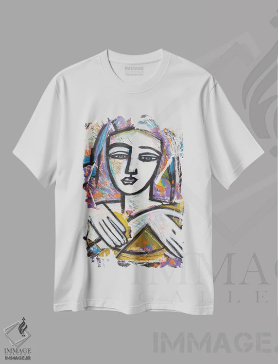 تیشرت سفید طرح دار مونای مدرن، مدیوم اثر ایلین ریچارد | immage.ir