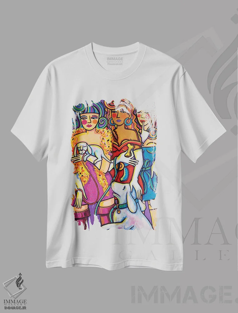 تیشرت سفید طرح دار تنها یک پیاده روی در پارک، مدیوم اثر ایلین ریچارد | فروشگاه ایماژ