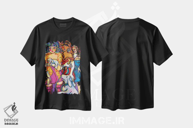 تیشرت مشکی طرح دار تنها یک پیاده روی در پارک، مدیوم اثر ایلین ریچارد | immage.ir