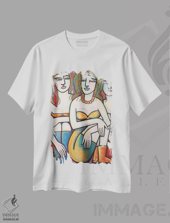 تیشرت سفید طرح دار فقط در حال استراحت، هنر فاخر معاصر اثر ایلین ریچارد | immage.ir