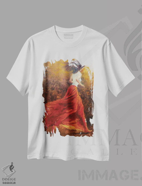 تیشرت سفید طرح دار فراری، هنر فاخر معاصر اثر ایزابل ماهه | فروشگاه ایماژ