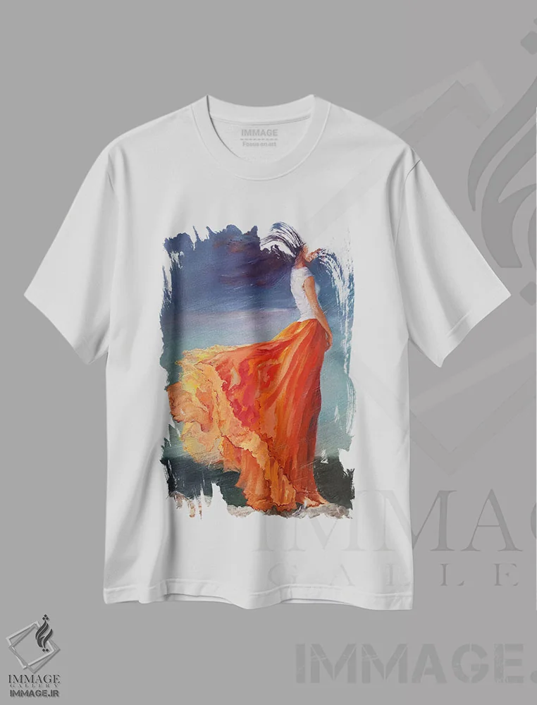 تیشرت سفید طرح دار ندای دریا، دکور ساحلی اثر ایزابل ماهه | immage.ir