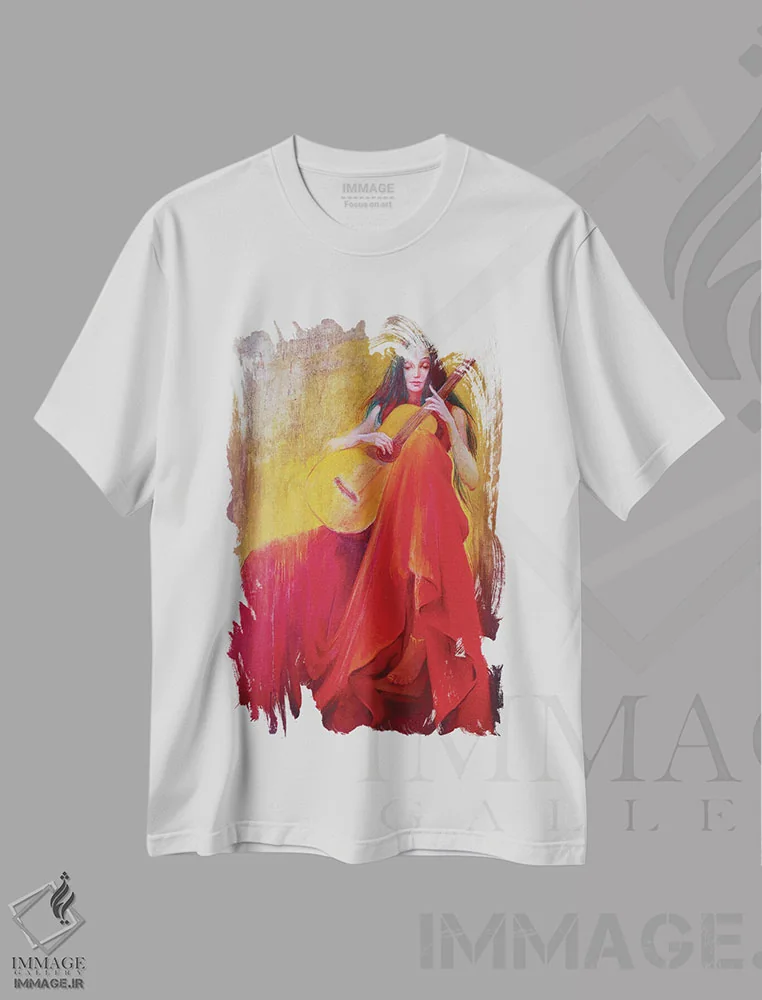 تیشرت سفید طرح دار کاپریچیو، هنر فاخر معاصر اثر ایزابل ماهه | immage.ir