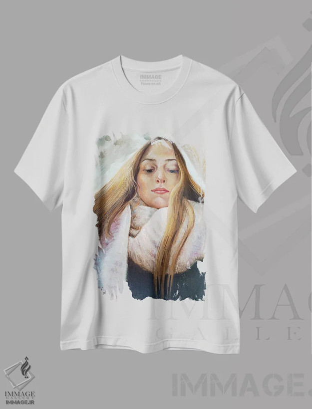تیشرت سفید طرح دار از ارتفاع بلند بیست سالگی، مدیوم اثر ایزابل ماهه | فروشگاه ایماژ