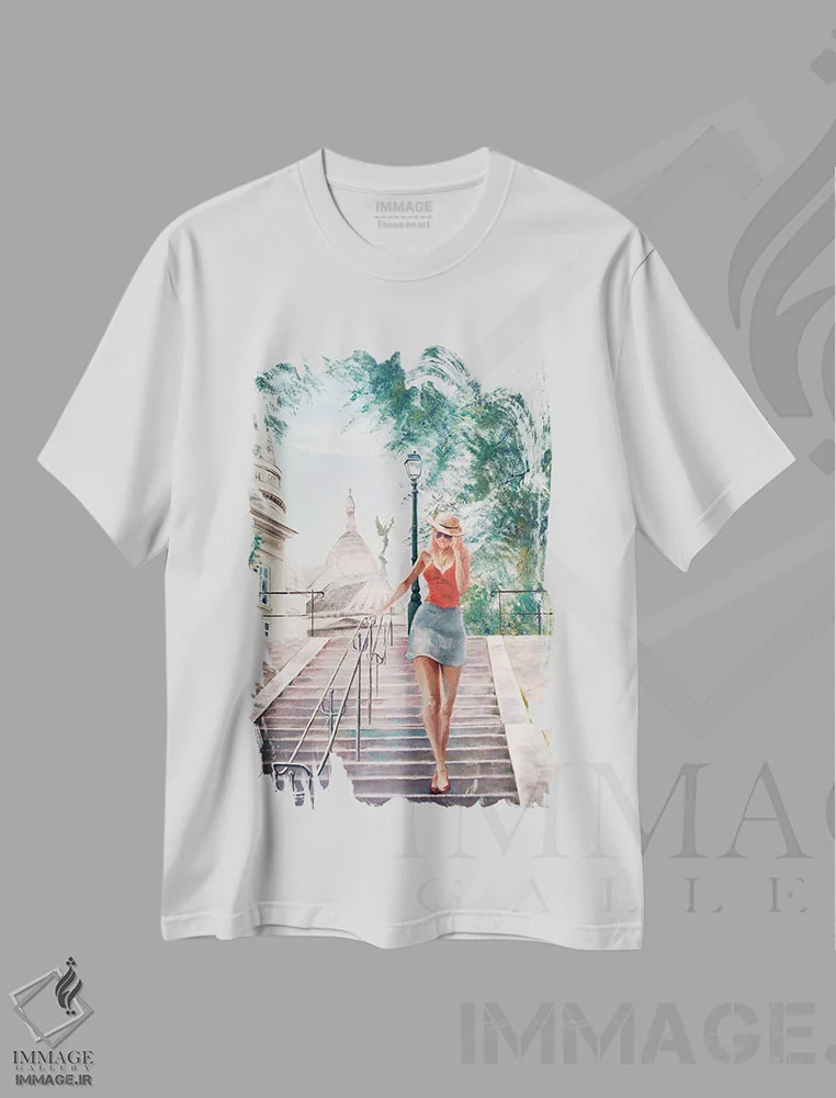 تیشرت سفید طرح دار فرشته مقرب مونمارتر، دکور معاصر اثر ایزابل ماهه | immage.ir