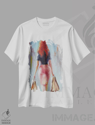تیشرت سفید طرح دار خرید کردن، هنر فاخر معاصر اثر ایزابل ماهه | فروشگاه ایماژ