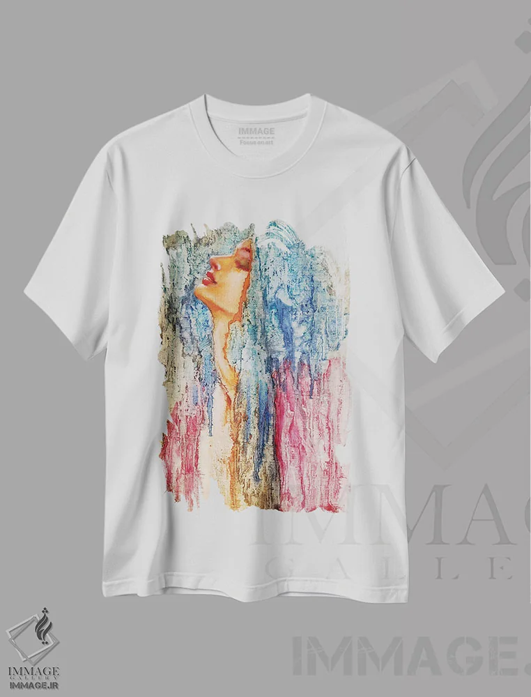 تیشرت سفید طرح دار نمای خوب، هنر فاخر معاصر اثر ایزابل ماهه | immage.ir