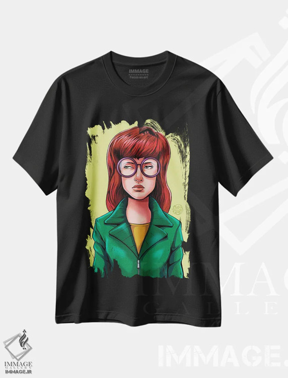 تیشرت مشکی طرح دار داریا، تزئینی اثر ایسمابوکامیکس | فروشگاه ایماژ