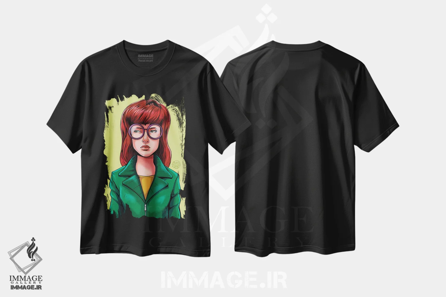 تیشرت مشکی طرح دار داریا، تزئینی اثر ایسمابوکامیکس | فروشگاه ایماژ