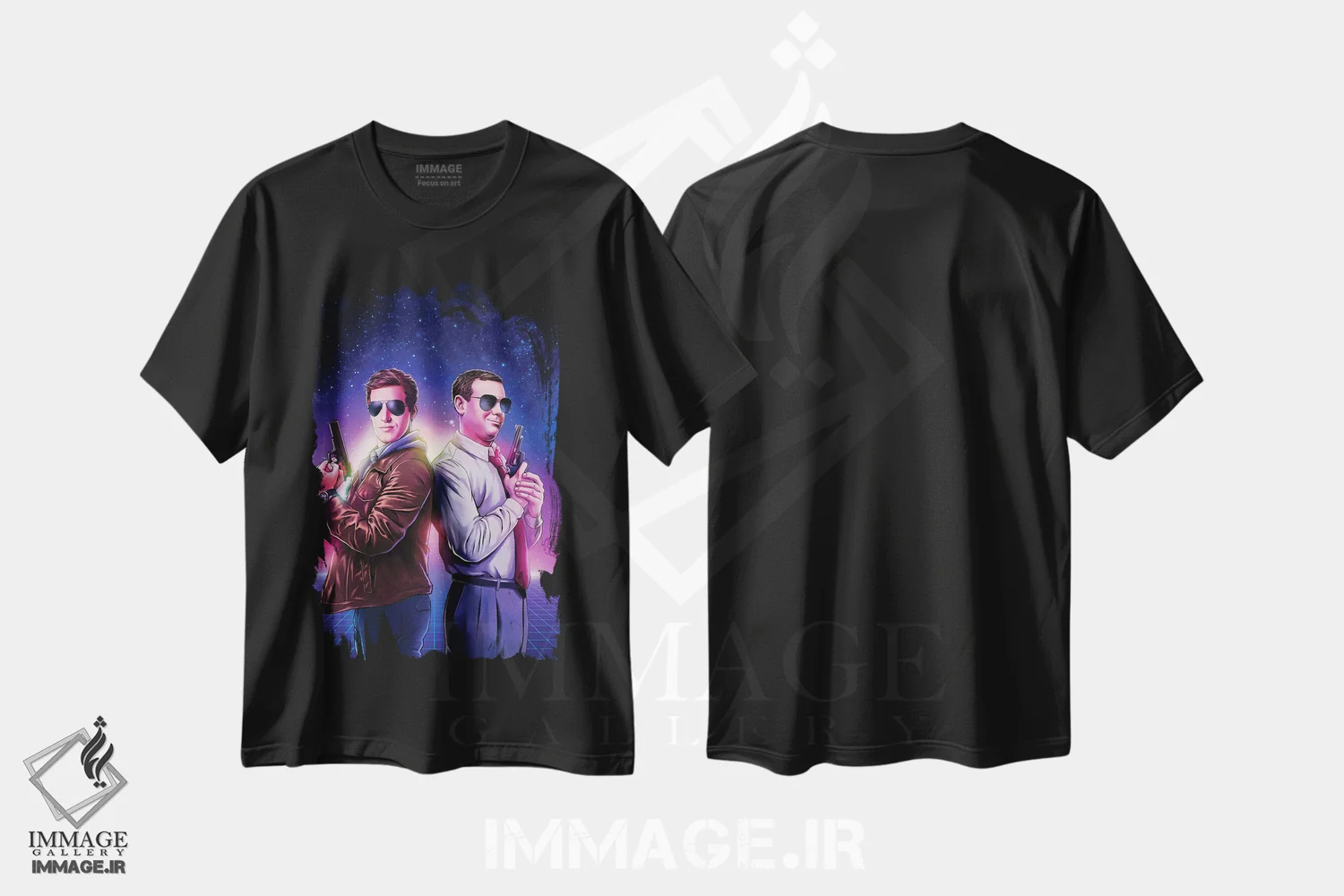 تیشرت مشکی طرح دار بروکلین ۹۹، هنر دیجیتال اثر ایسمابوکامیکس | immage.ir