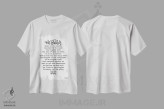 تیشرت سفید طرح دار دعای ربانی، هنر تزئینی سیاه و سفید اثر ایمپرفکت داست | immage.ir