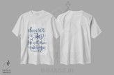 تیشرت سفید طرح دار به خدا نزدیک شو، تزئینی اثر ایمپرفکت داست | فروشگاه ایماژ