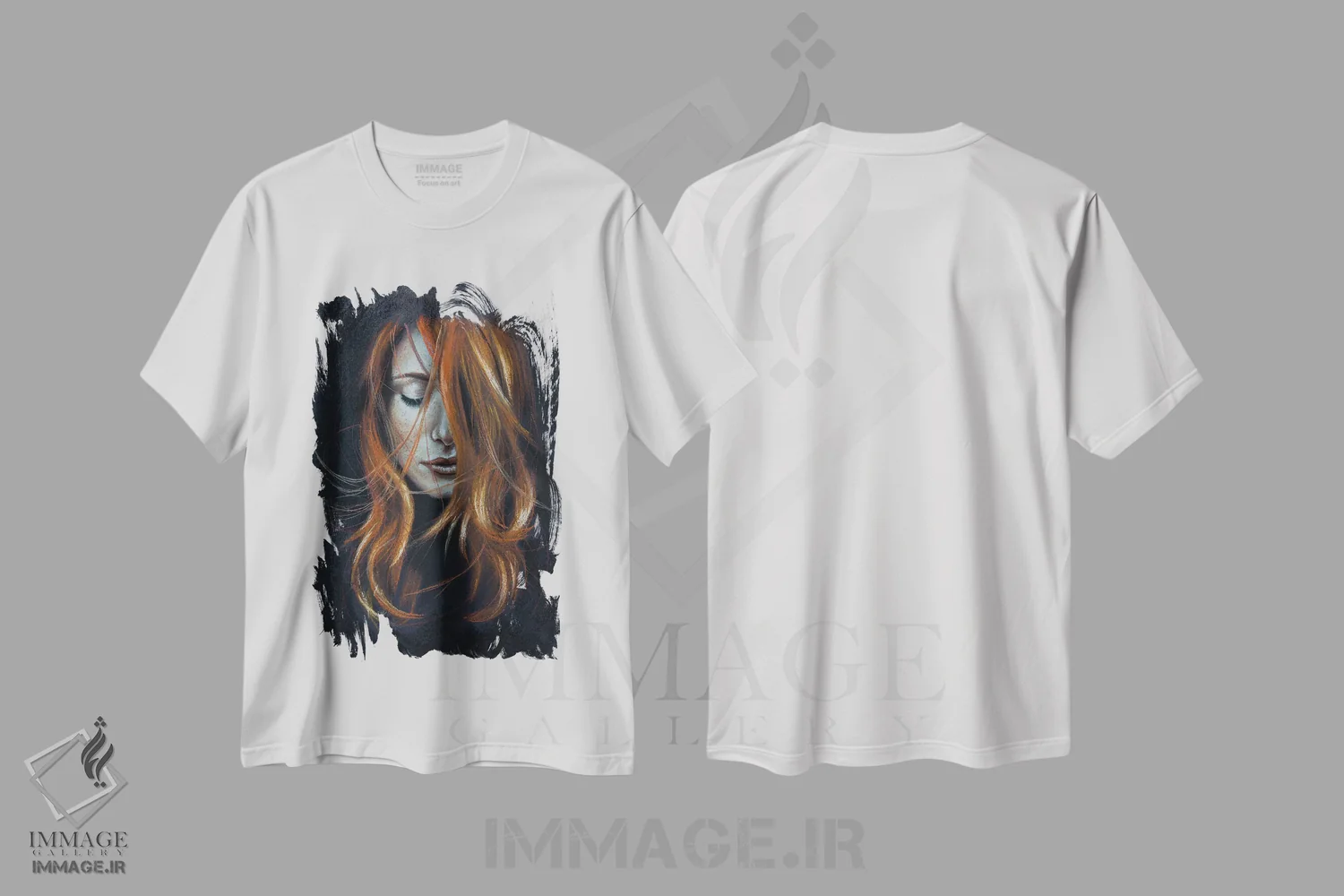 تیشرت سفید طرح دار بوسیده شده توسط خورشید، هنر فاخر معاصر اثر اینا مدودوا | فروشگاه ایماژ