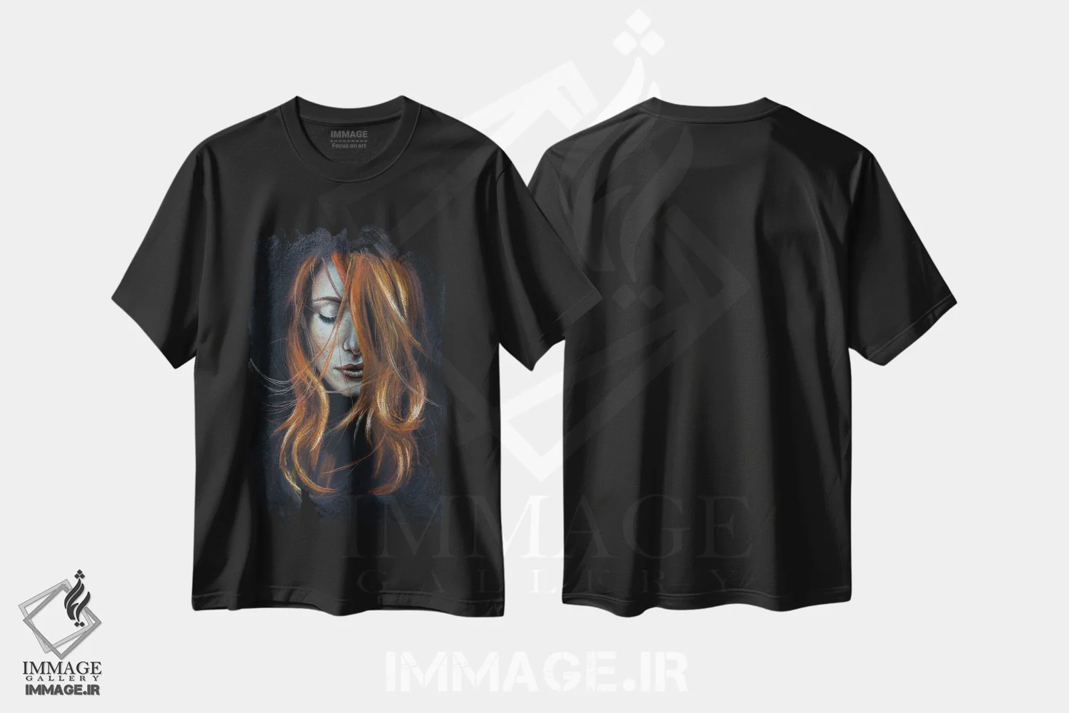 تیشرت مشکی طرح دار بوسیده شده توسط خورشید، هنر فاخر معاصر اثر اینا مدودوا | immage.ir