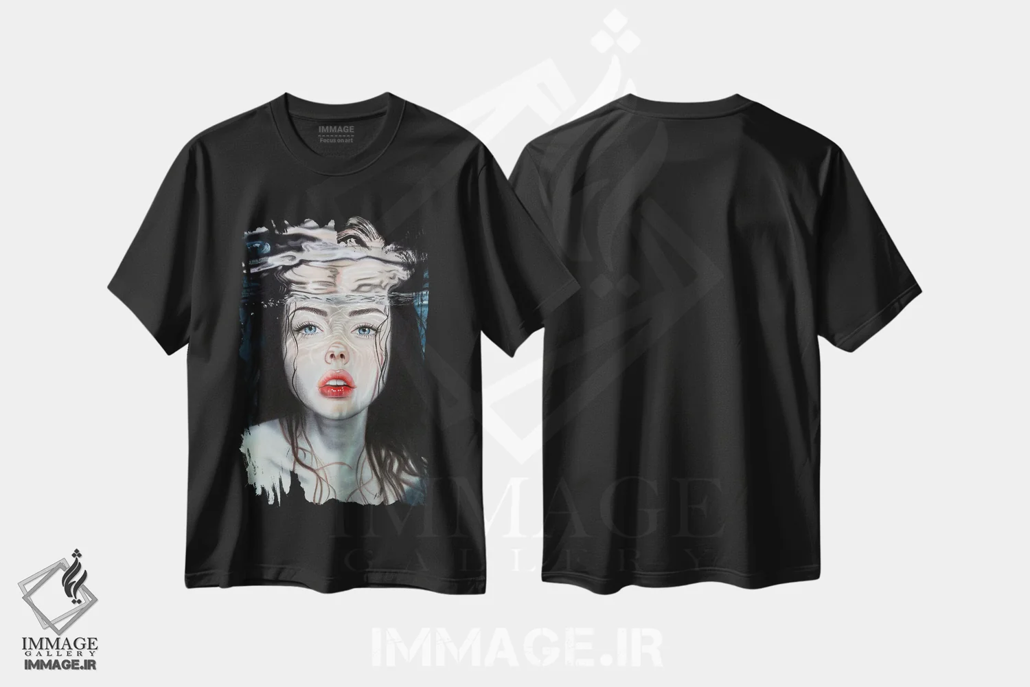 تیشرت مشکی طرح دار زیبایی کم رنگ، هنر فاخر معاصر اثر اینا مدودوا | immage.ir