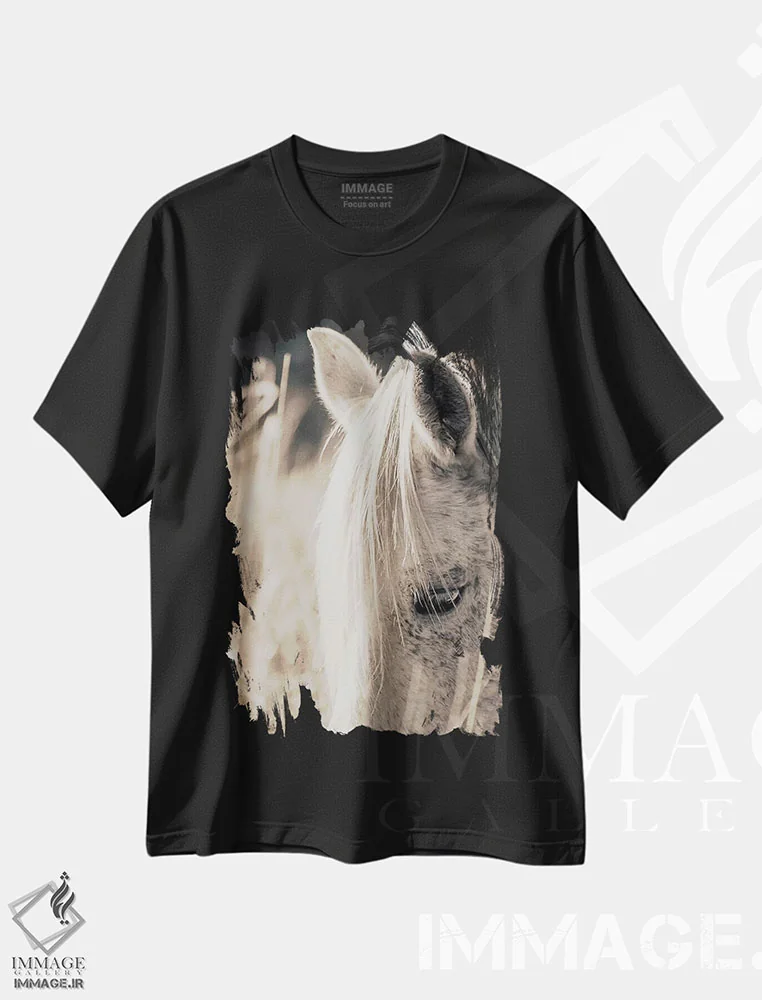 تیشرت مشکی طرح دار ساعت طلایی ۲، دکور روستایی اثر اینگرید بدوز | فروشگاه ایماژ