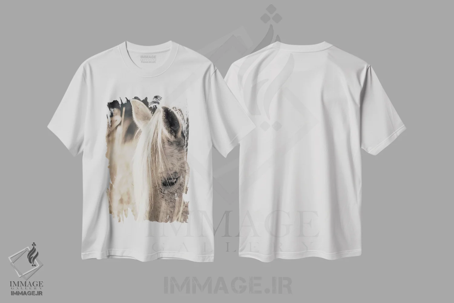 تیشرت سفید طرح دار ساعت طلایی ۲، دکور روستایی اثر اینگرید بدوز | immage.ir