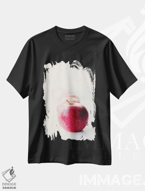 تیشرت مشکی طرح دار سیب ها، دکور روستایی اثر اینگرید بدوز | immage.ir