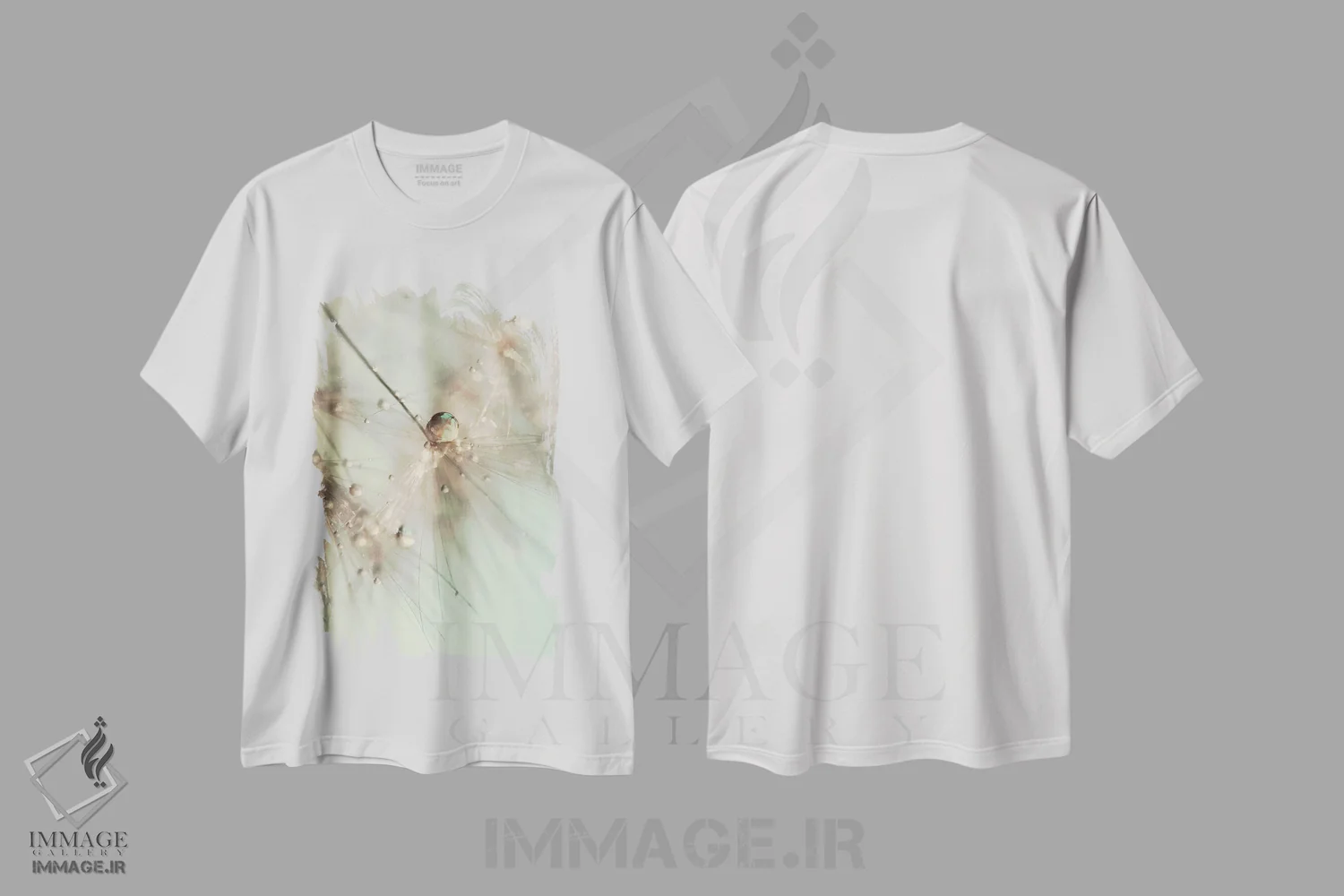 تیشرت سفید طرح دار درخشش صبحگاهی، تزئینی اثر اینگرید بدوز | فروشگاه ایماژ